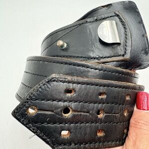 VINTAGE JAY PEE BLACK BRIDLE COWHIDE LEATHER POLICE MILITARY BELT SIZE 36